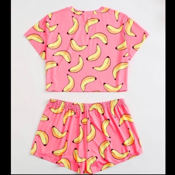 SHEIN Banana Print PJ Set NWOT in Original Bag Size 3X - Picture 10 of 12